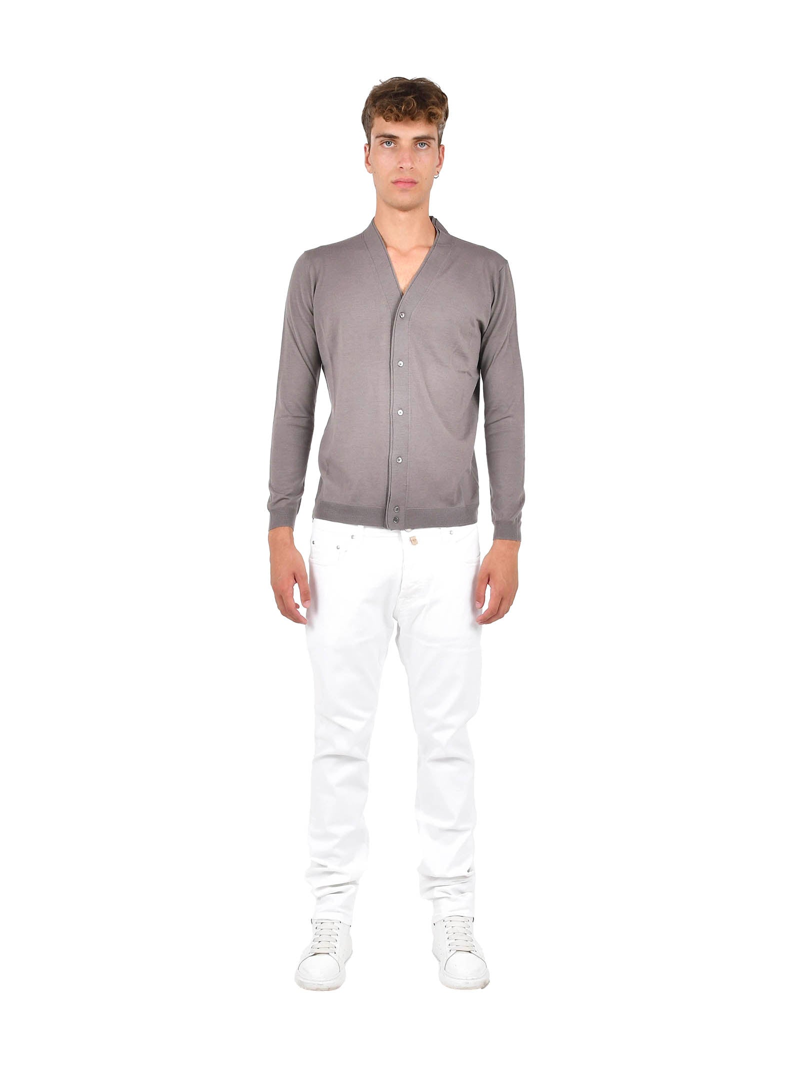 LOW BRAND Sophisticated Double-Collar Cardigan for Men - FW25