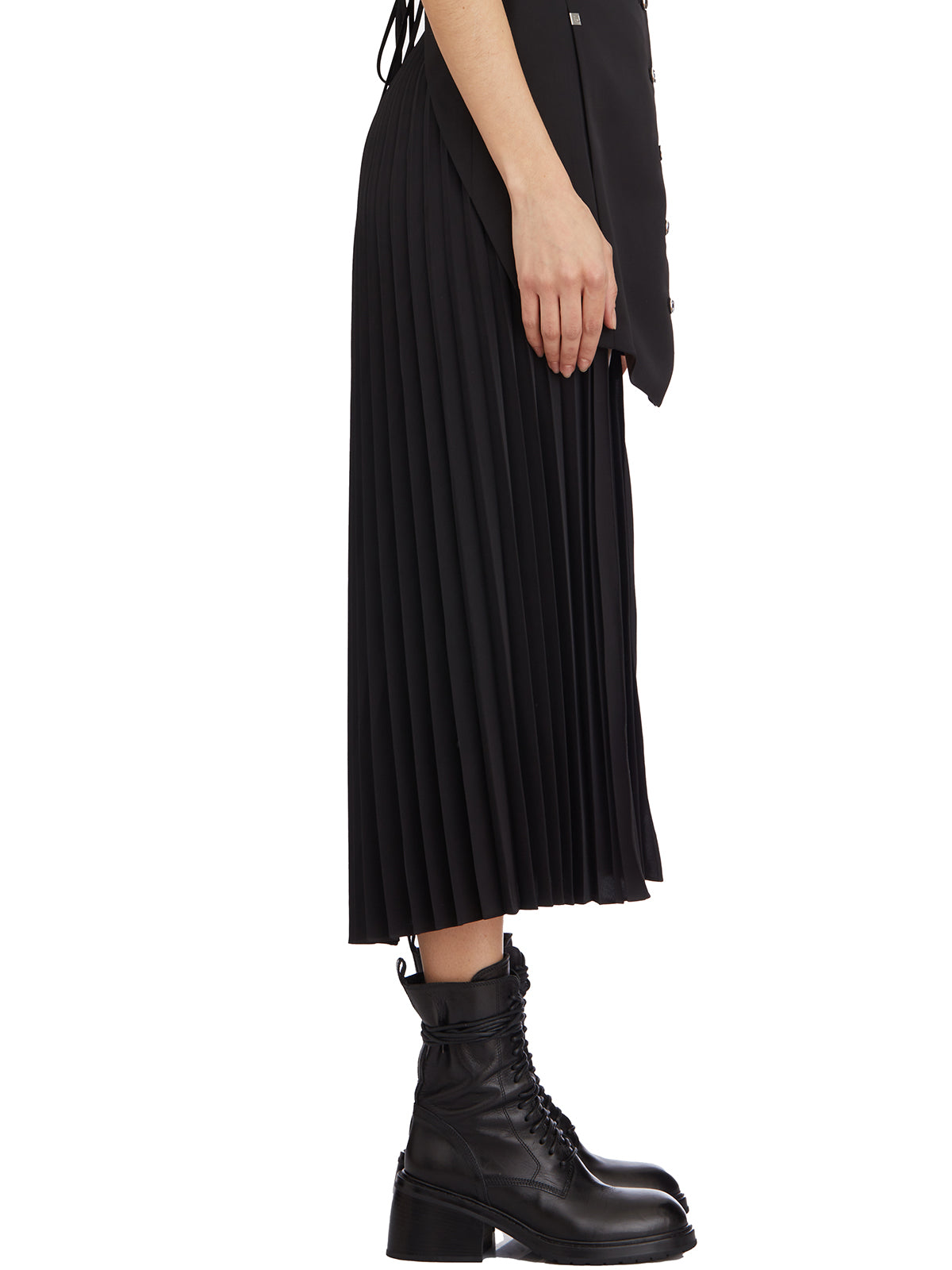 HELMUT LANG Sleeveless Mini Vest Dress with Pleated Back - Size S