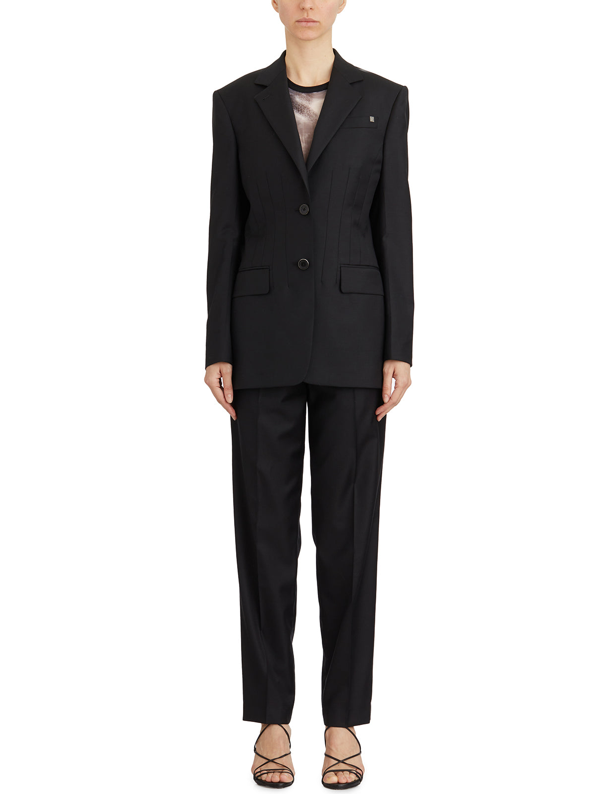 HELMUT LANG Shaped Waist Single Breasted Jacket - Size 2