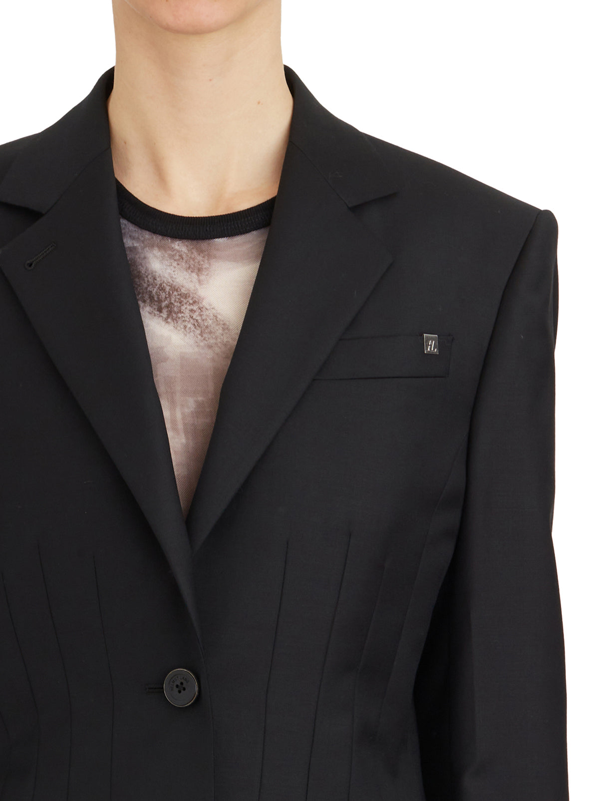 HELMUT LANG Shaped Waist Single Breasted Jacket - Size 2