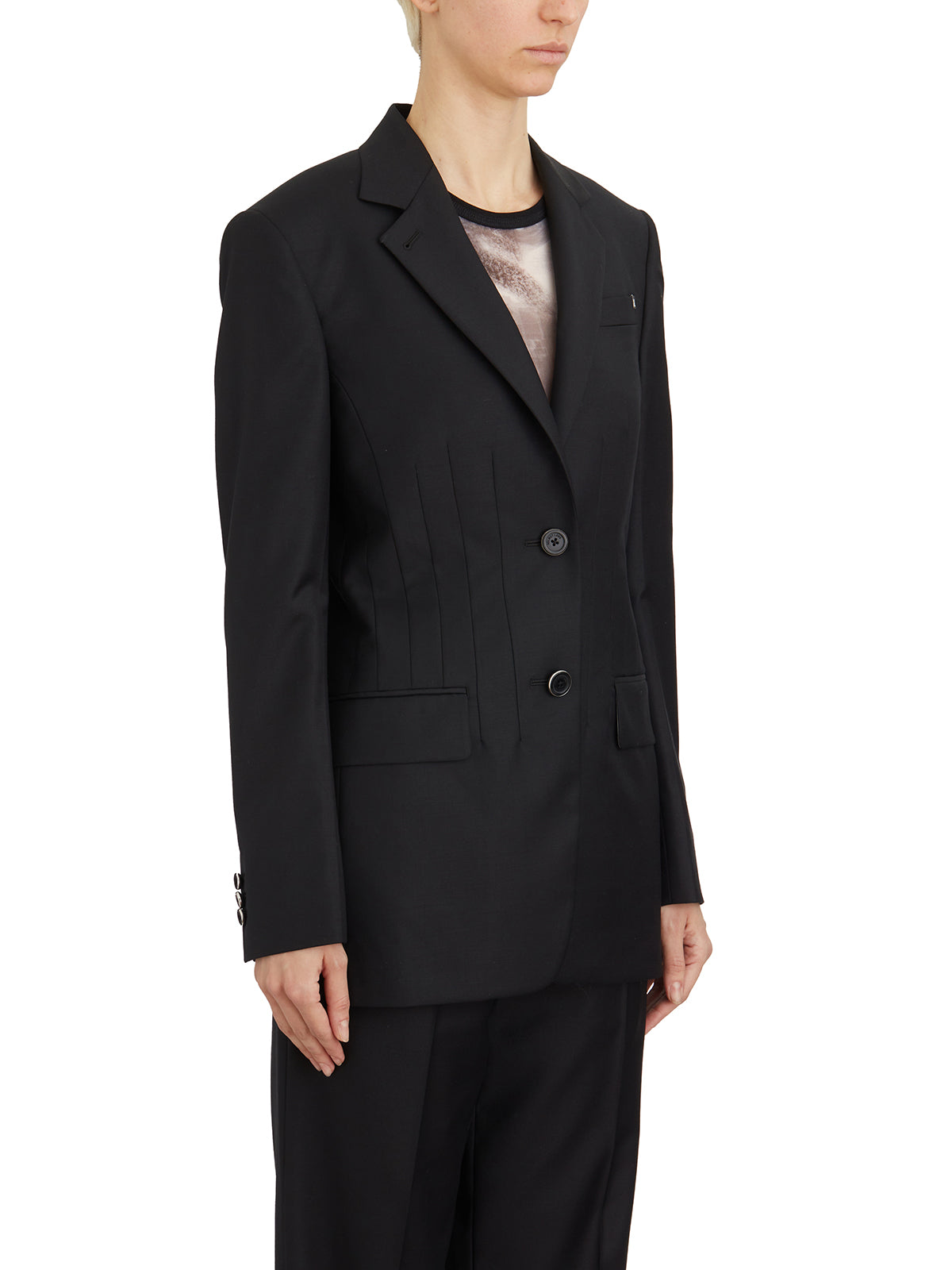 HELMUT LANG Shaped Waist Single Breasted Jacket - Size 2