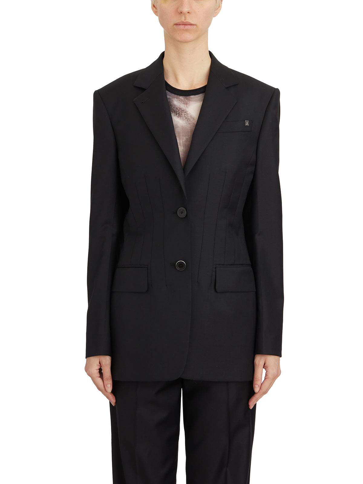 HELMUT LANG Shaped Waist Single Breasted Jacket - Size 2