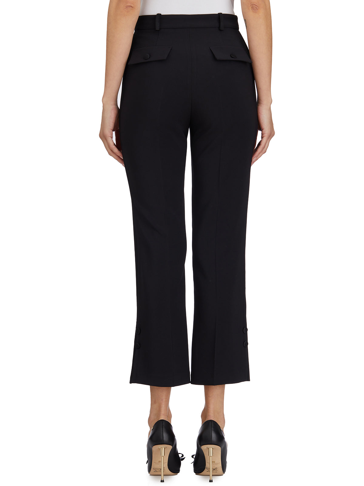 ELISABETTA FRANCHI Tuxedo Pants with Satin Bands - 95 cm Length for Size 40