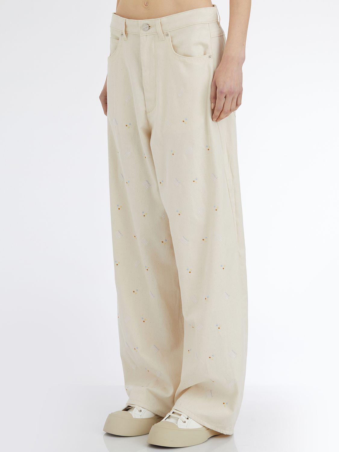 MARNI Embroidered Wide Leg Trousers - Size 40