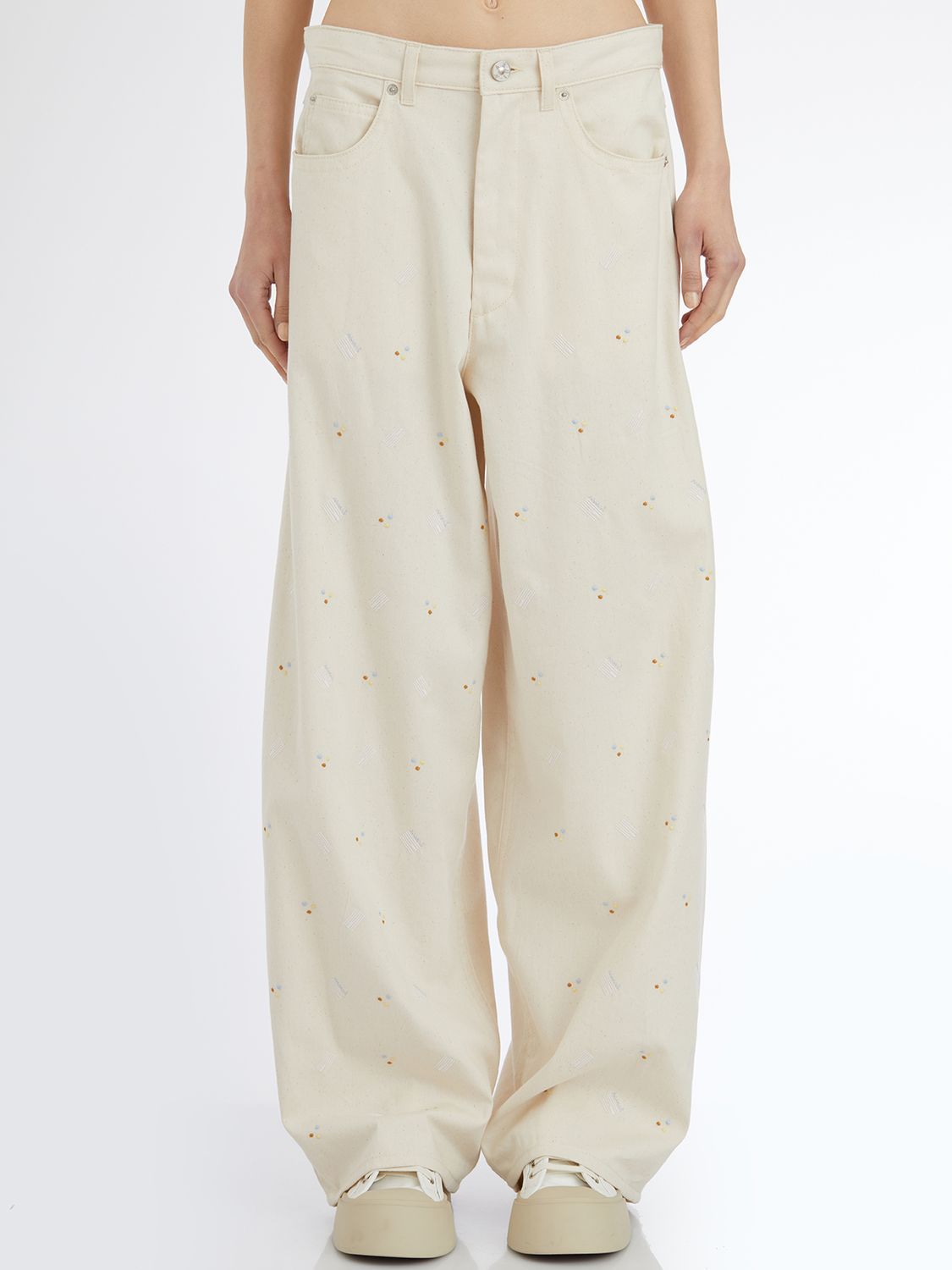 MARNI Embroidered Wide Leg Trousers - Size 40