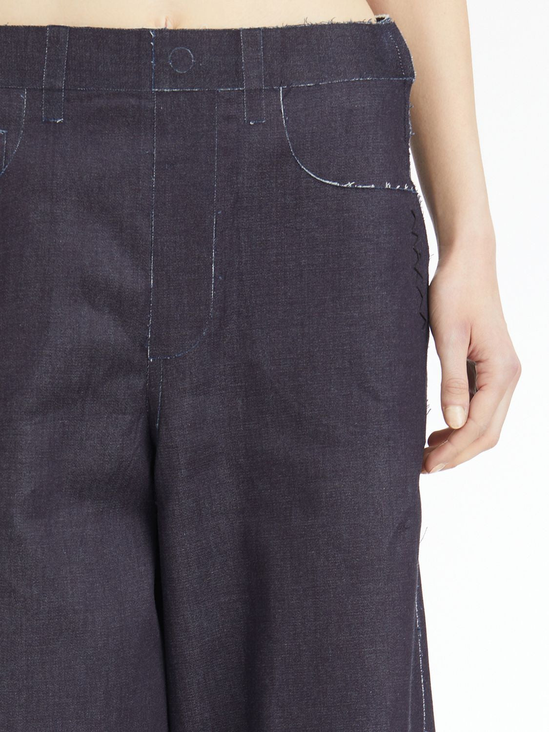 MARNI Women's Low-Rise Wide Leg Stretch Denim Trousers