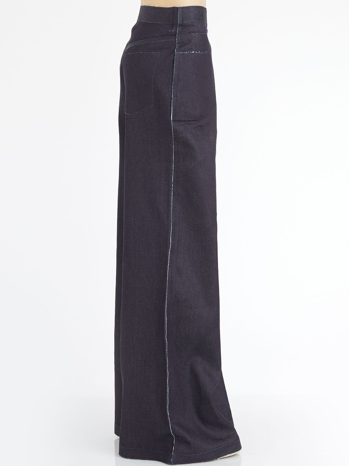 MARNI Women's Low-Rise Wide Leg Stretch Denim Trousers