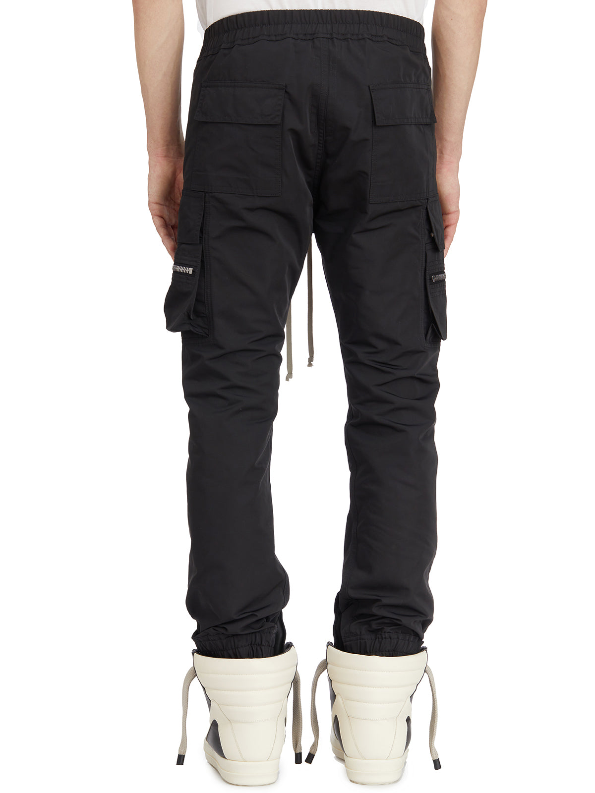 RICK OWENS Men's Mini Cargo Trousers with Elastic Waist - Size 48