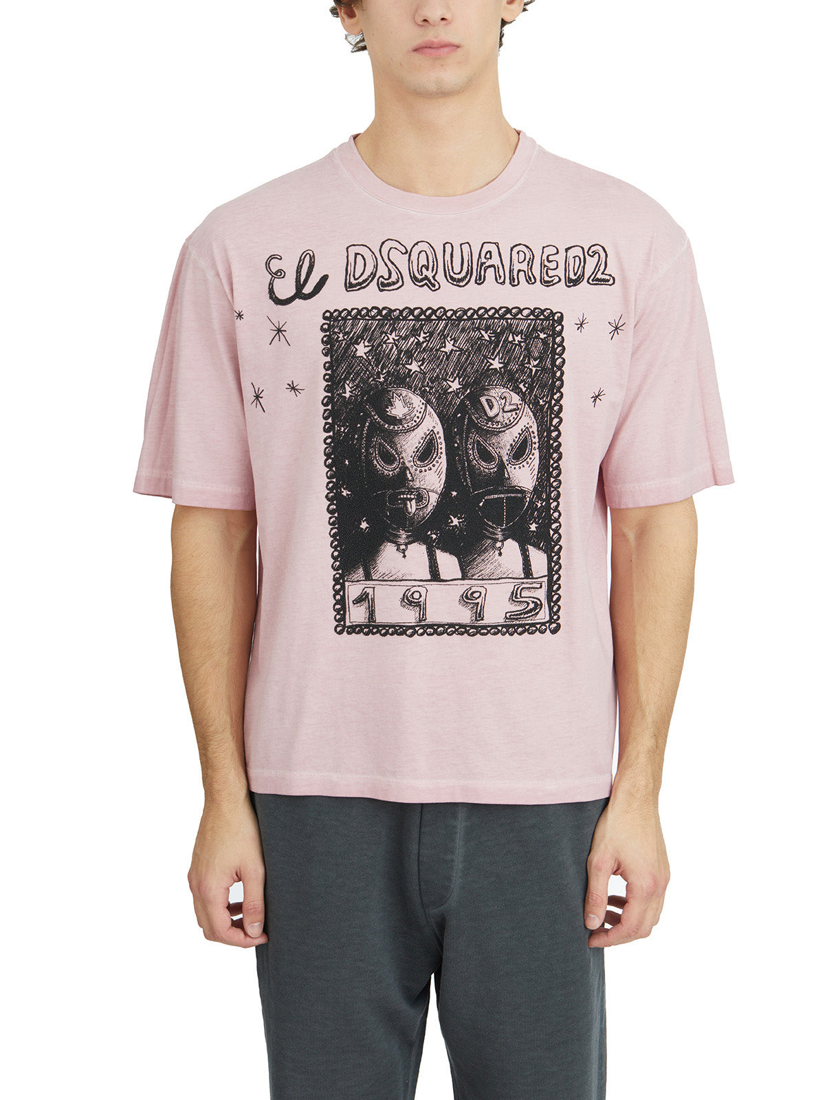 DSQUARED2 Graphic Cotton T-Shirt - Medium