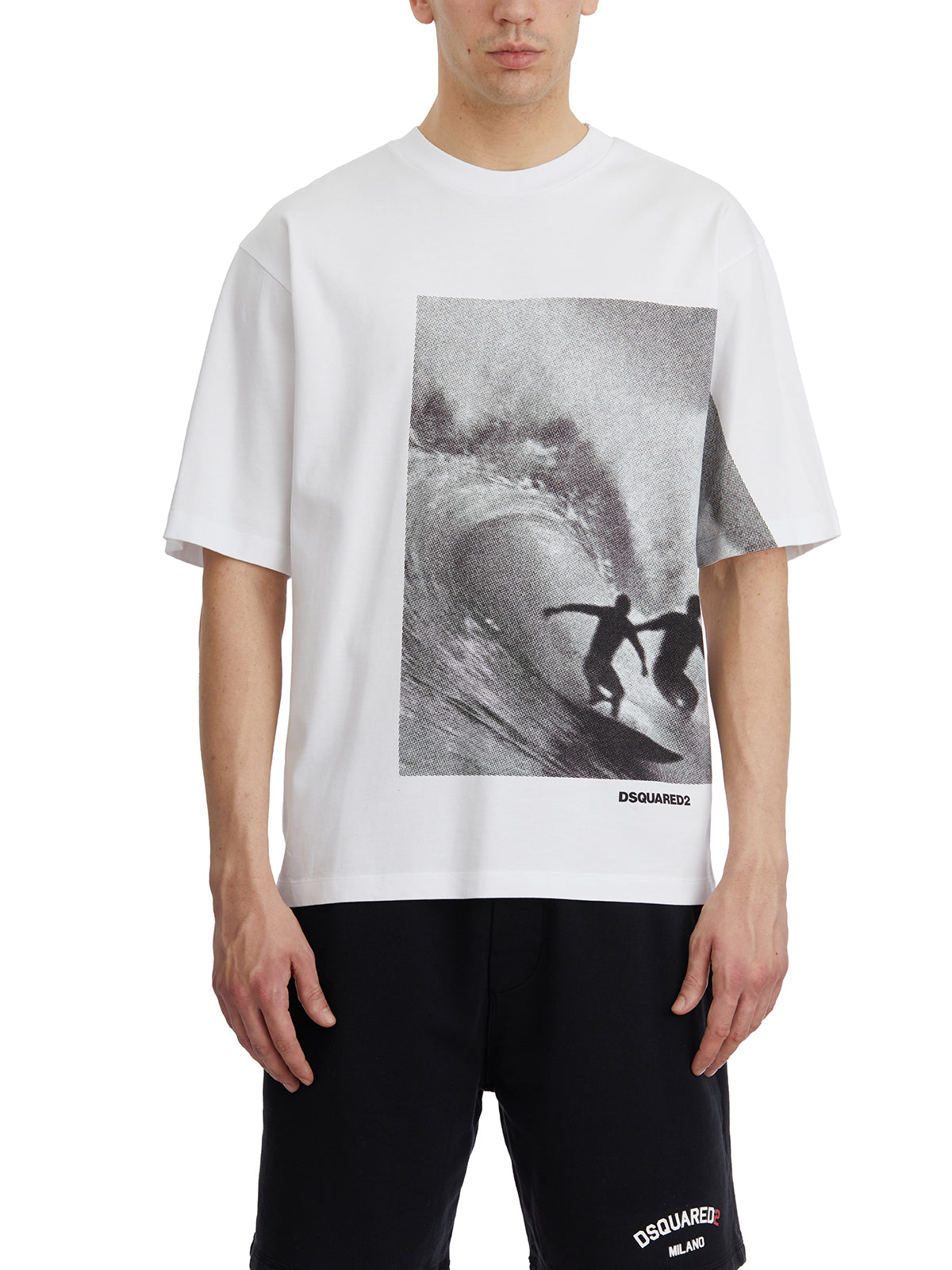 DSQUARED2 Loose Fit Cotton T-Shirt - Surf Print (Size M)
