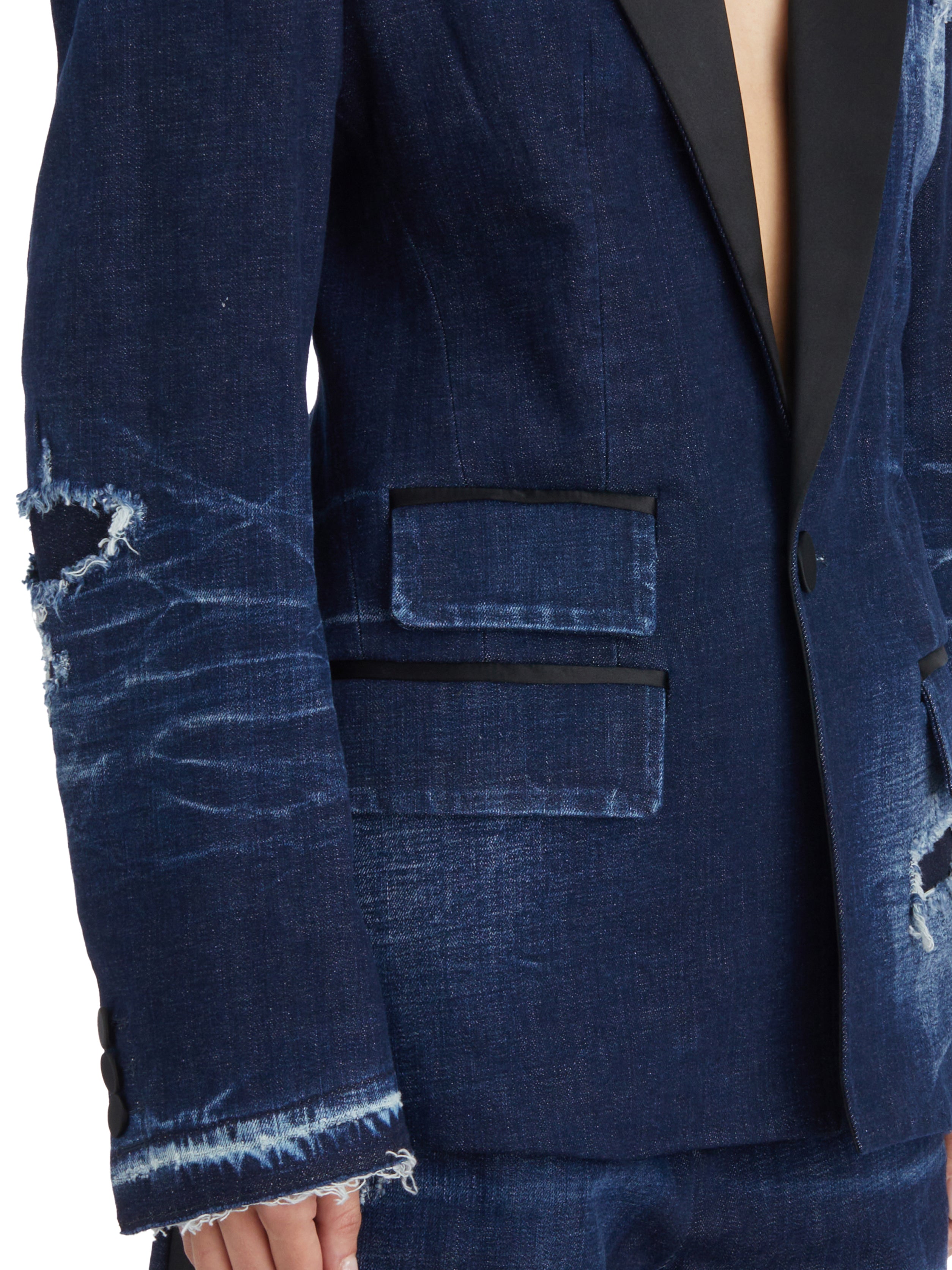 DSQUARED2 Tuxedo Denim Blazer - Size 40