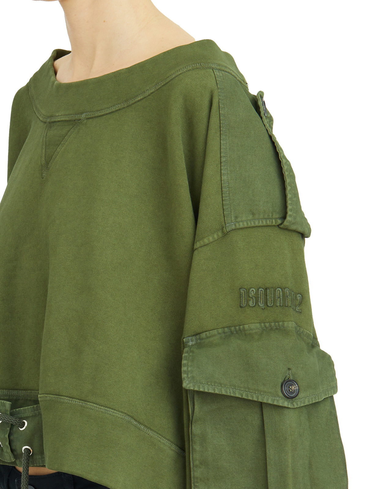 DSQUARED2 Multi-Pocket Crewneck Sweatshirt - Size 40