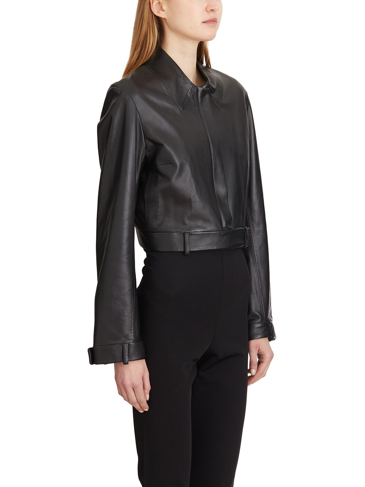 SWORD Mini Short Leather Jacket - Size 40