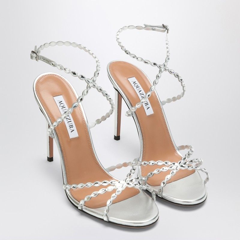 AQUAZZURA Love Struck Mini Sandals with Crystals
