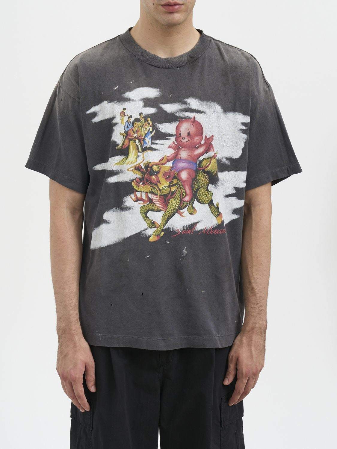 SAINT MXXXXXX Men's Classic T-Shirt with Unique Print - Size L