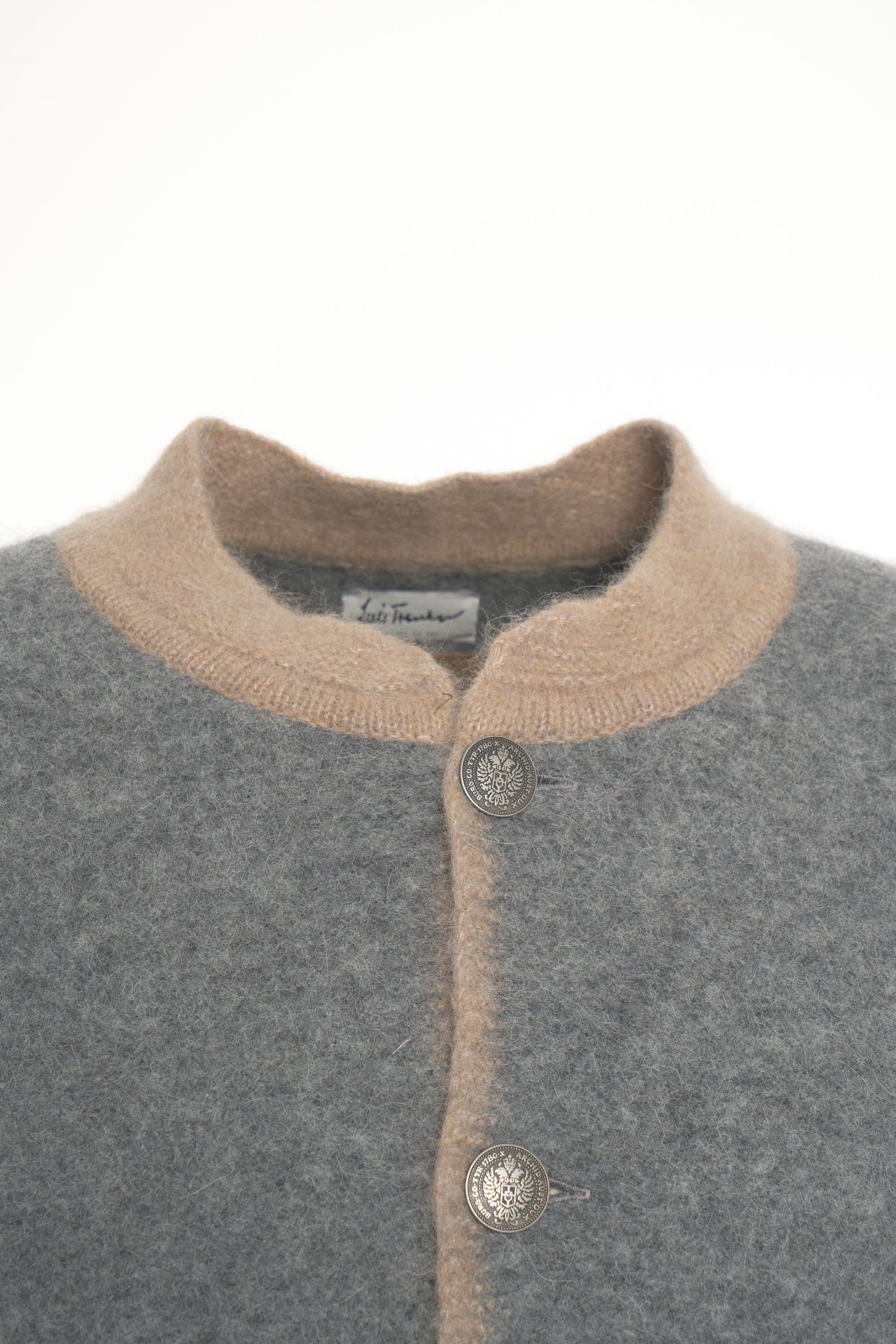 LUIS TRENKER Classic Wool Jacket with Contrasting Finishes for Men