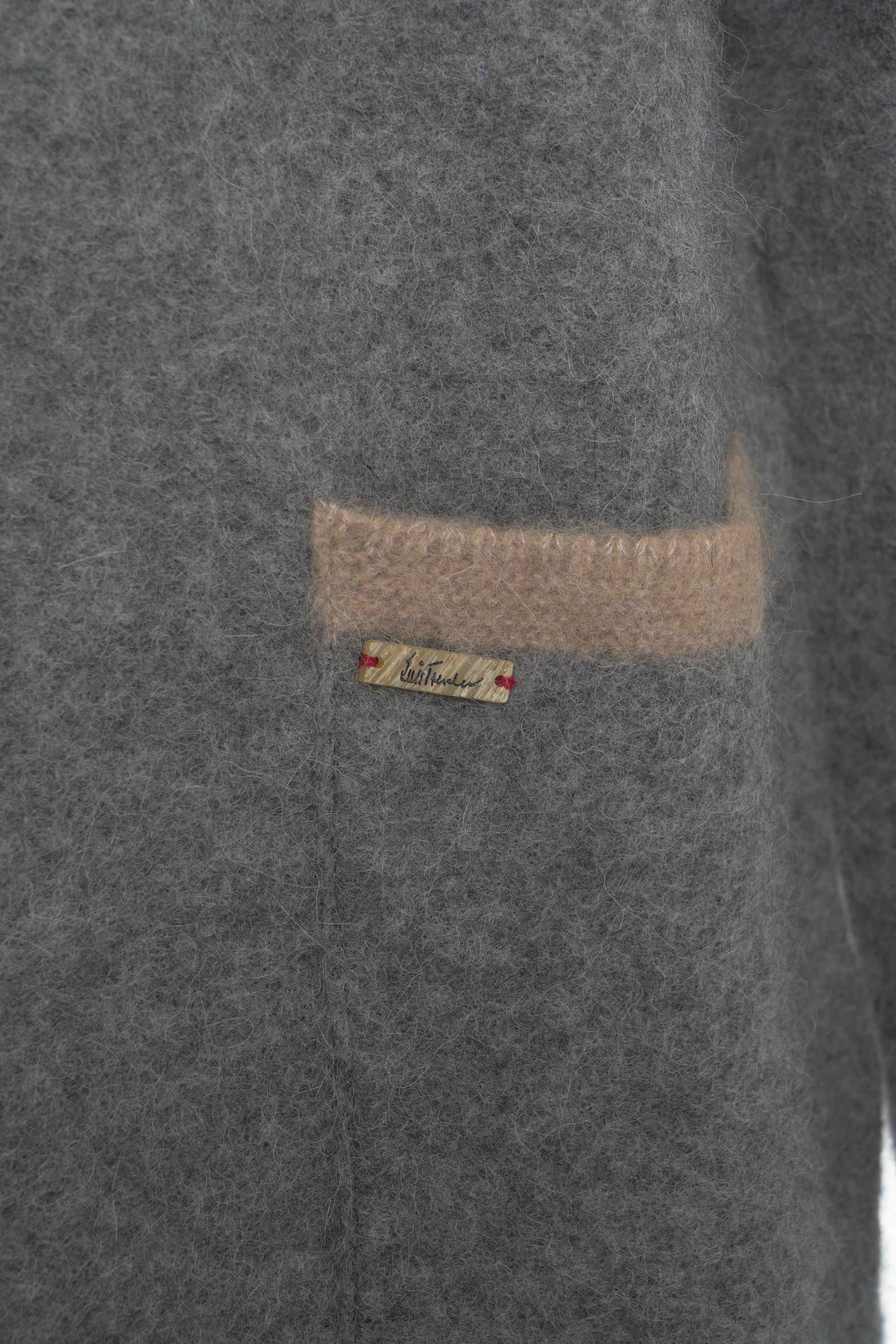 LUIS TRENKER Classic Wool Jacket with Contrasting Finishes for Men