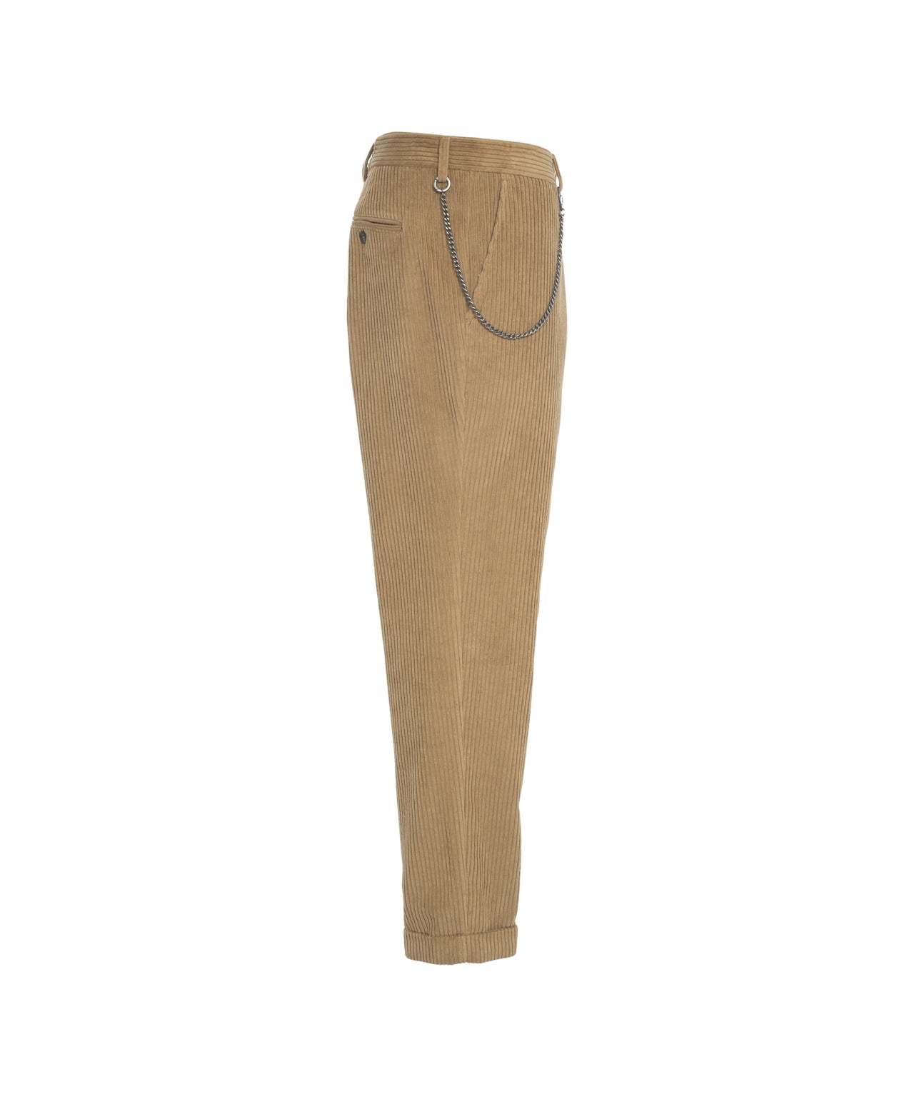 LUIS TRENKER Velvet Trousers with Chain Detail for Men