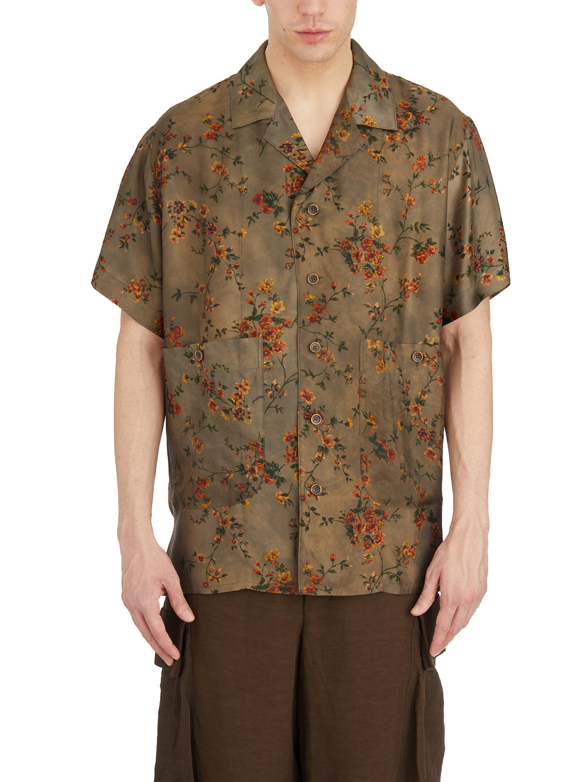UMA WANG Men's Stylish Shirt with Cut Sleeves - Size M