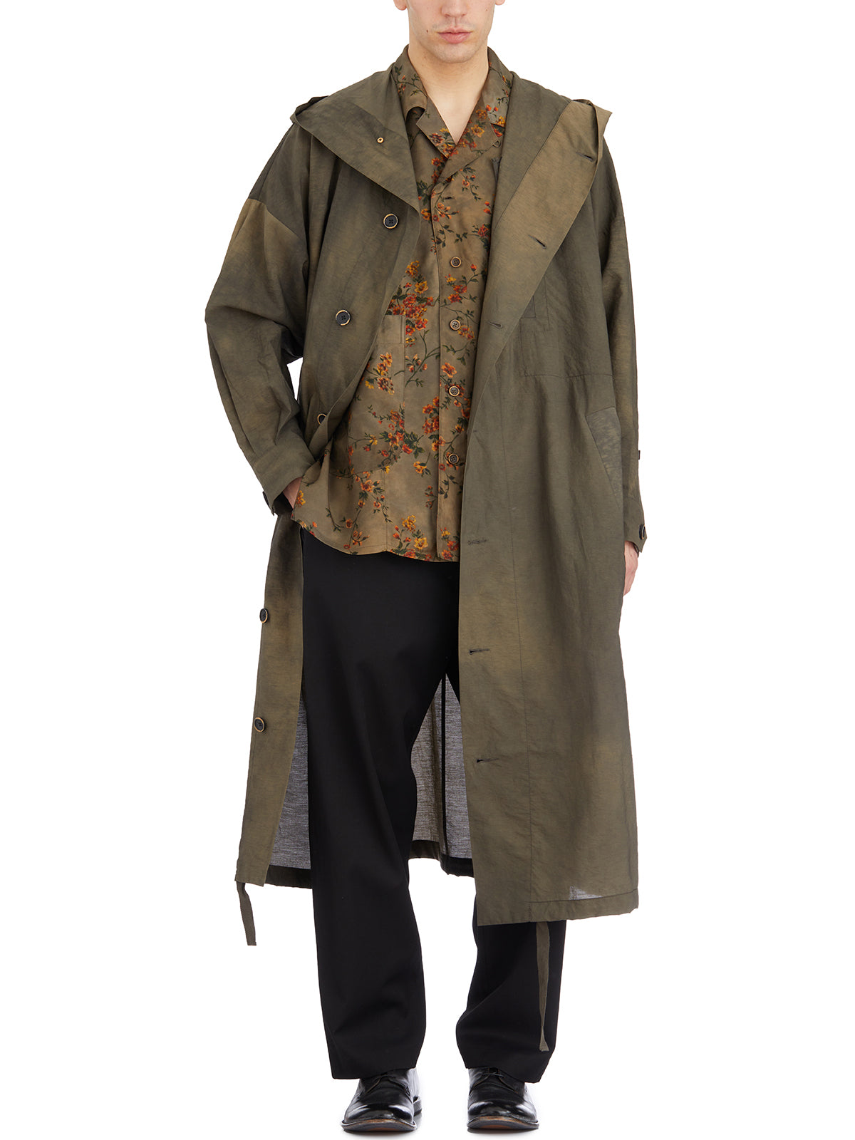 UMA WANG Men's Stylish Shirt with Cut Sleeves - Size M