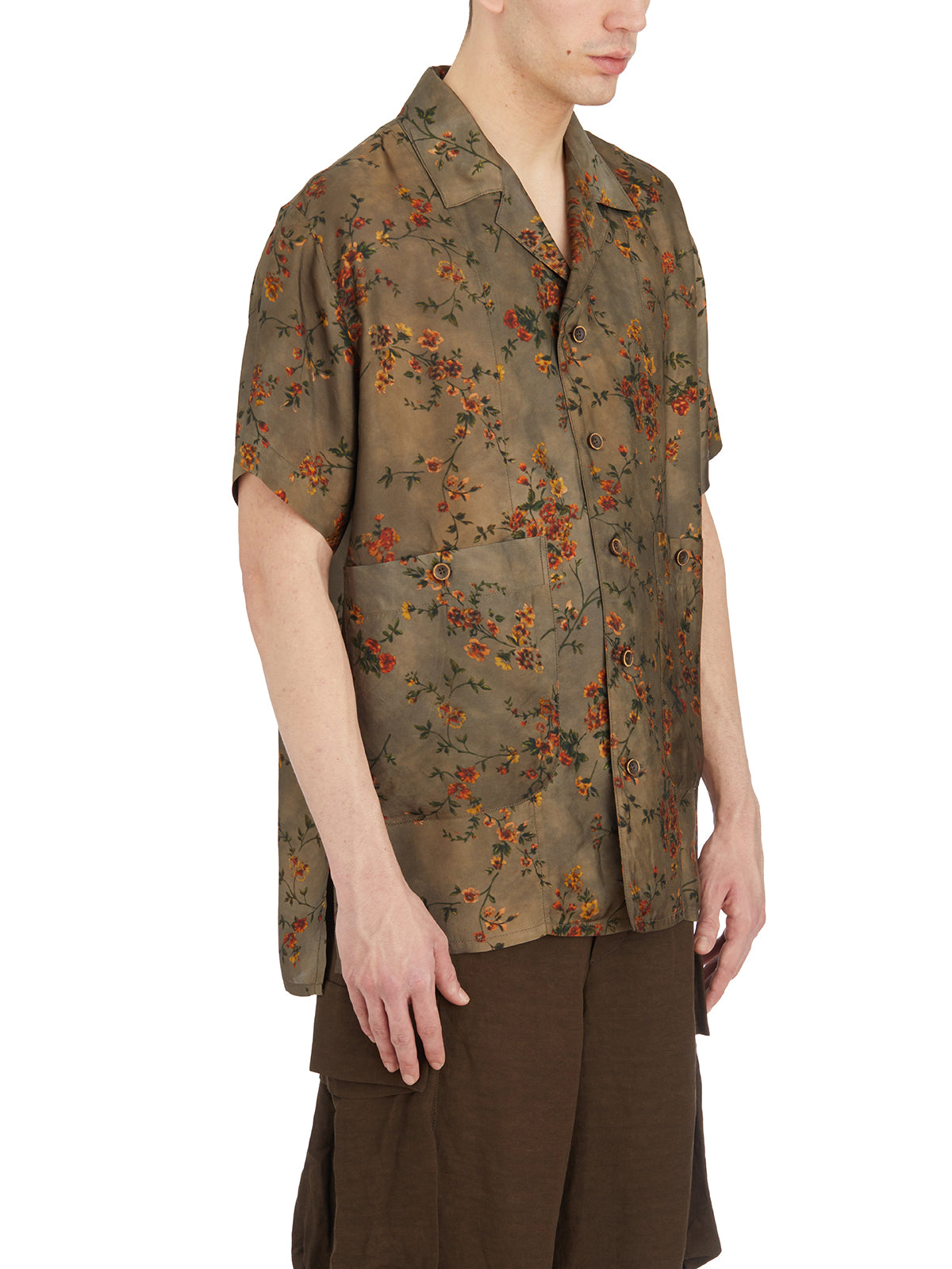 UMA WANG Men's Stylish Shirt with Cut Sleeves - Size M