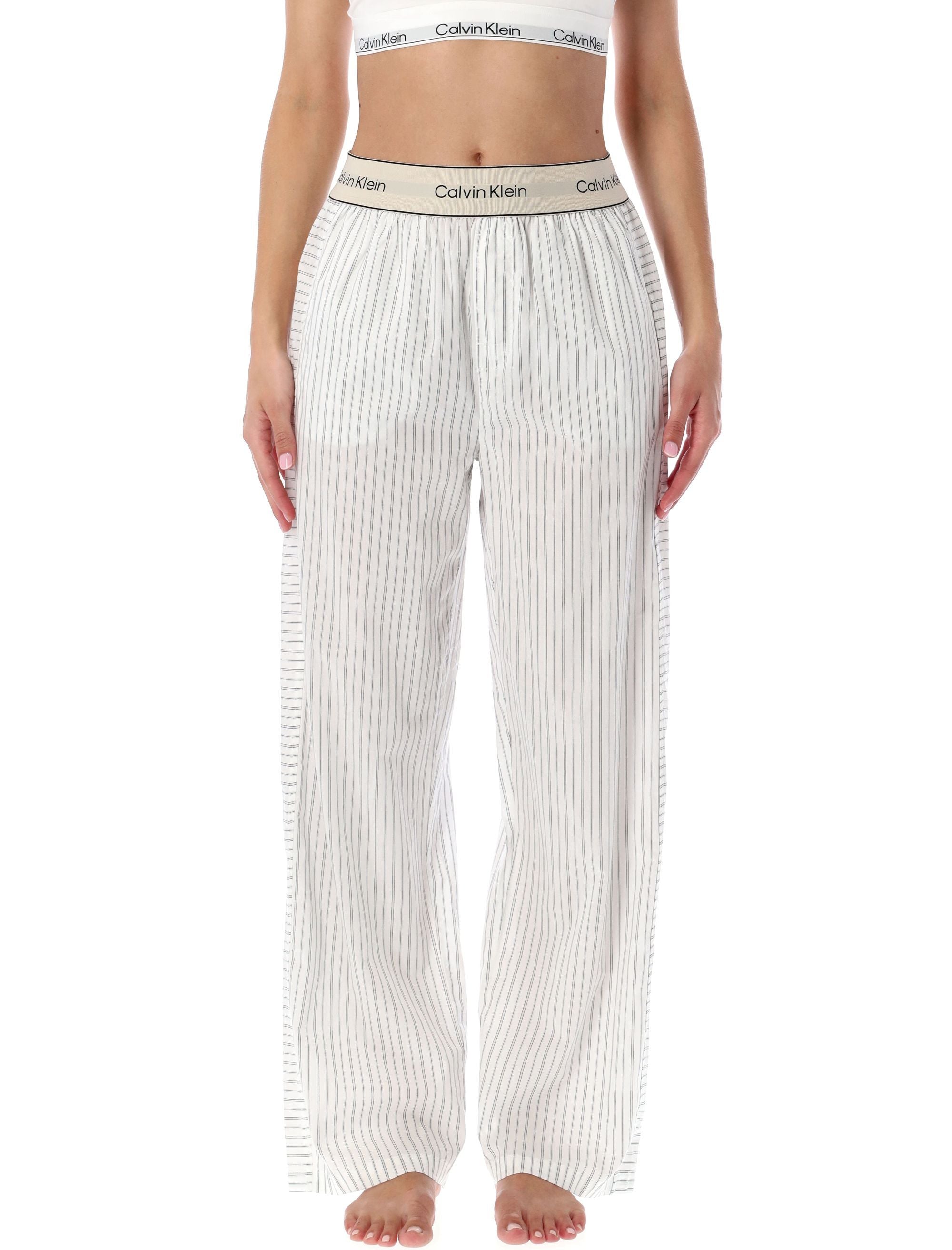 CALVIN KLEIN Striped Cotton Pajama Pants - Regular Fit