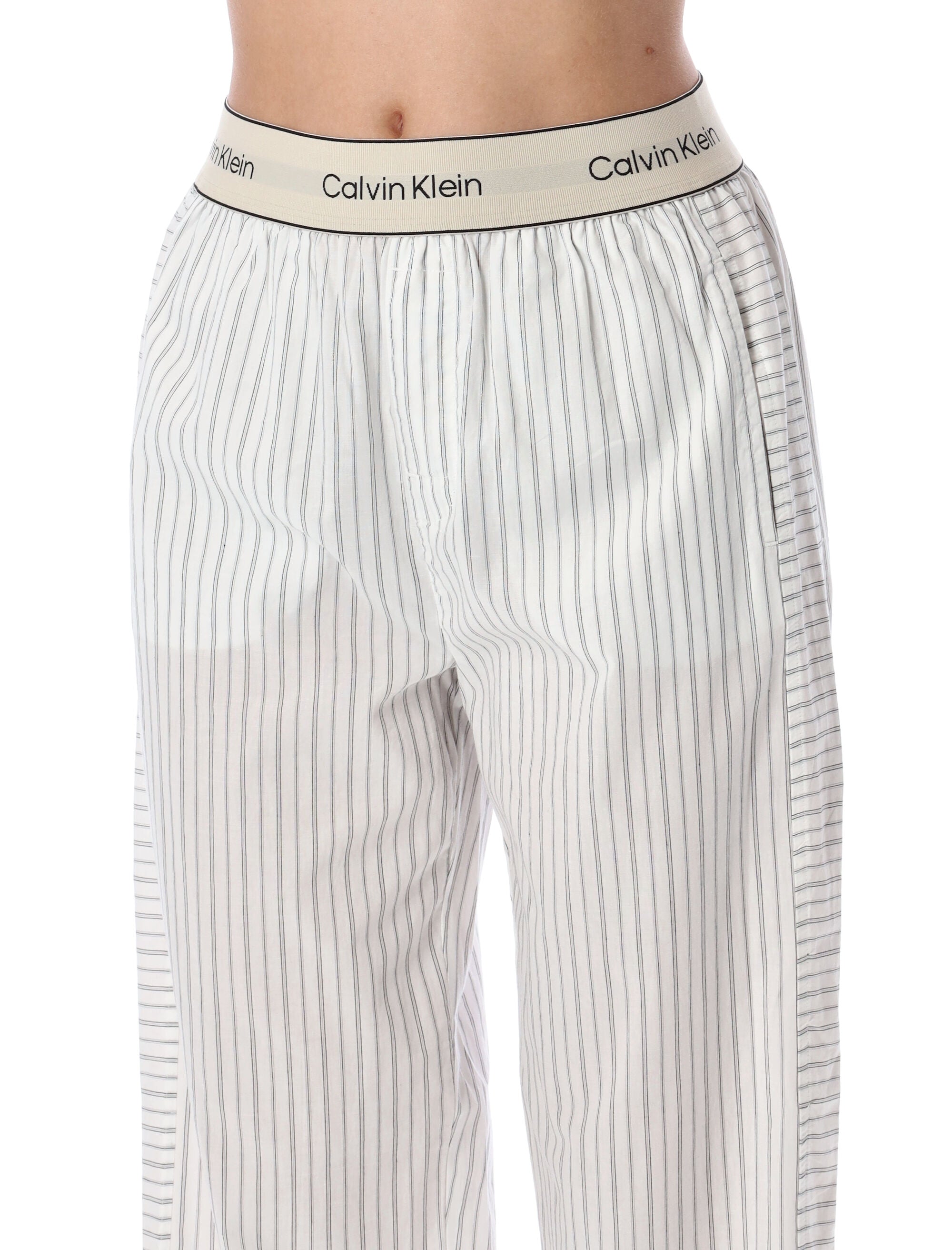CALVIN KLEIN Striped Cotton Pajama Pants - Regular Fit