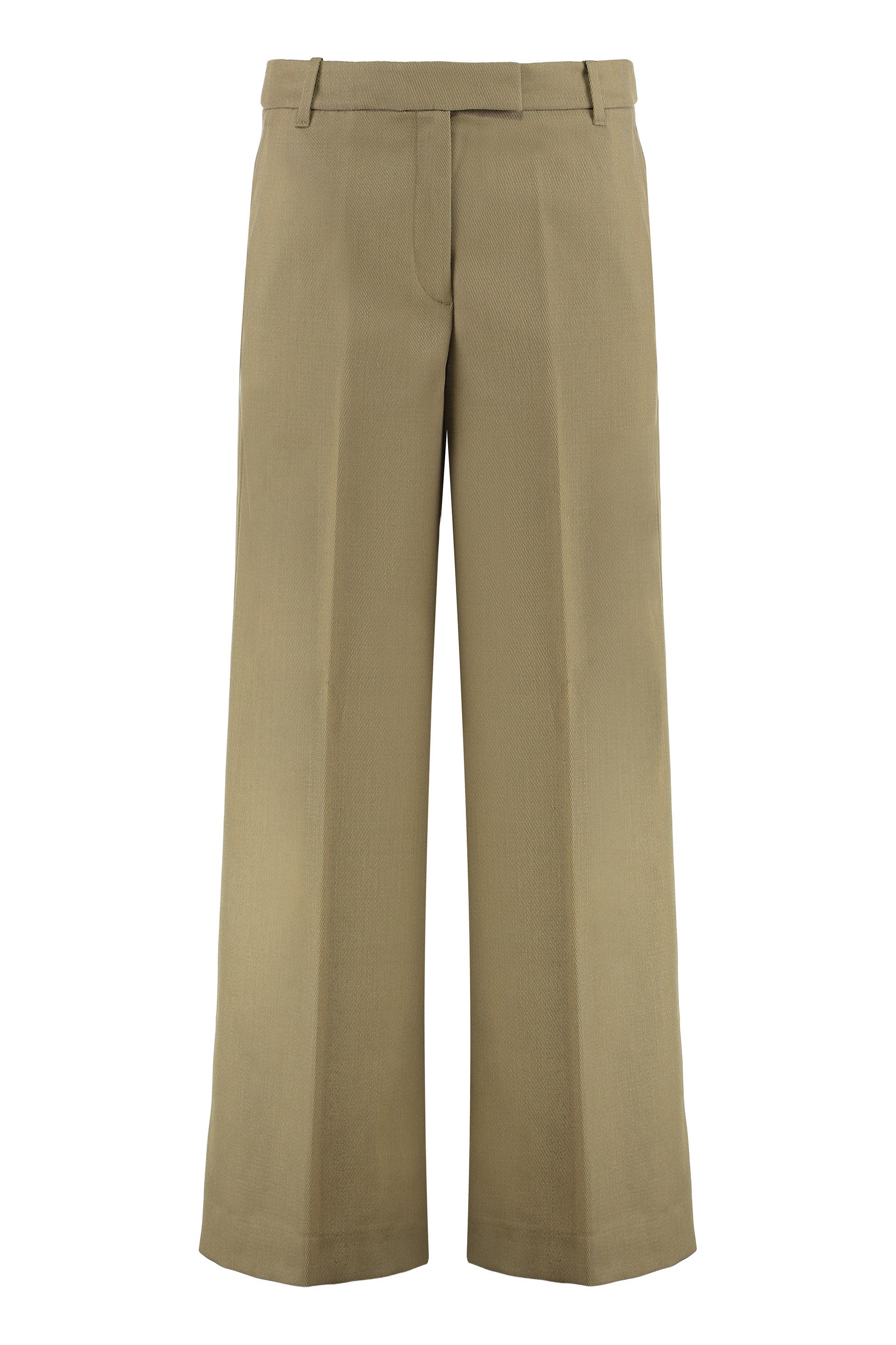 CALVIN KLEIN Wide Leg Wool Gabardine Trousers