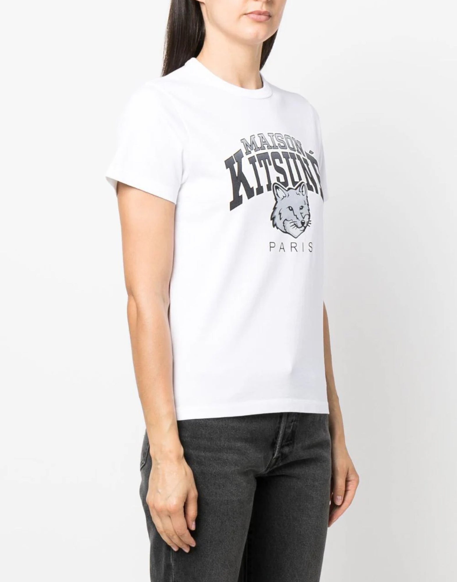 MAISON KITSUNÉ Campus Fox Logo T-Shirt - Women's Short Sleeve