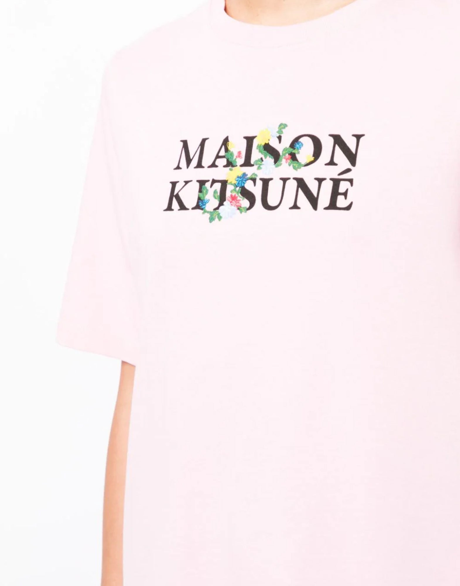MAISON KITSUNÉ Flower Print Classic Logo T-Shirt - Short Sleeve