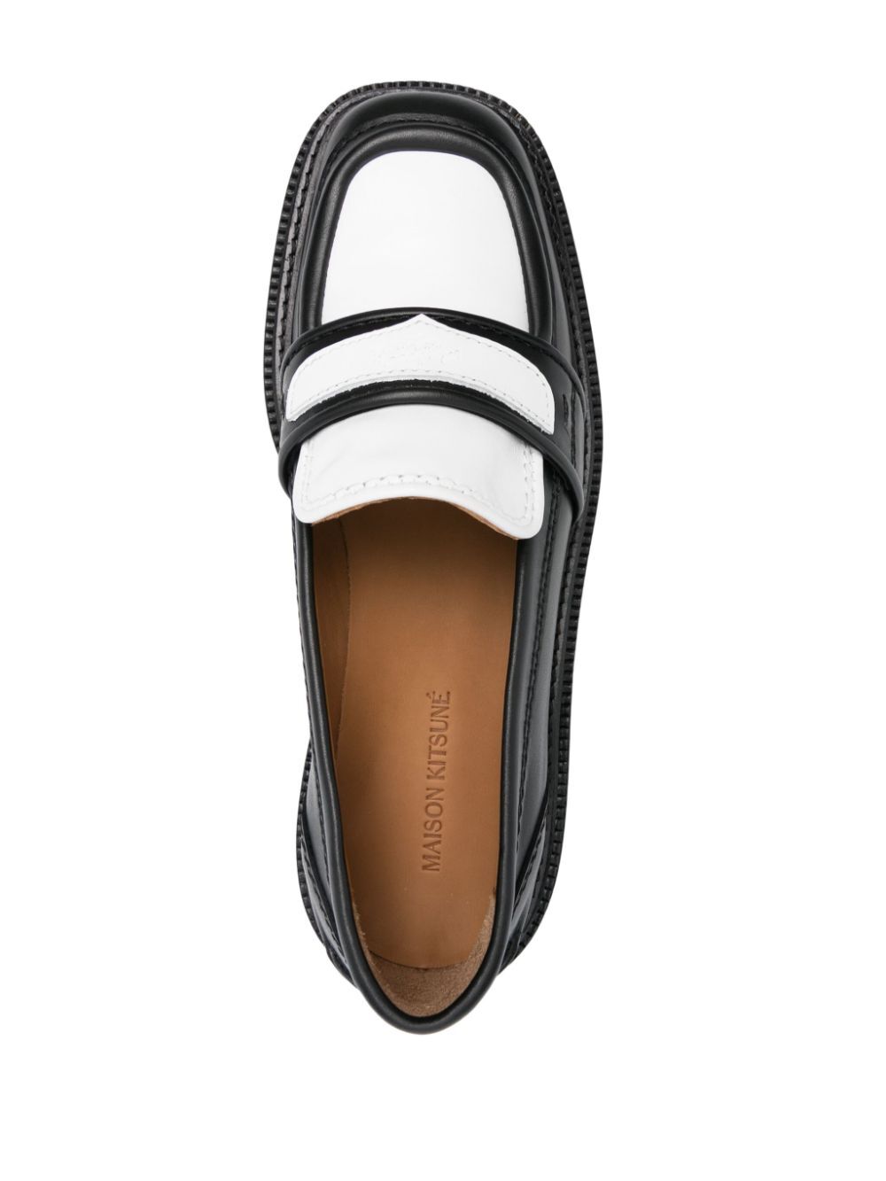 MAISON KITSUNÉ Bicolor Leather Loafers for Women