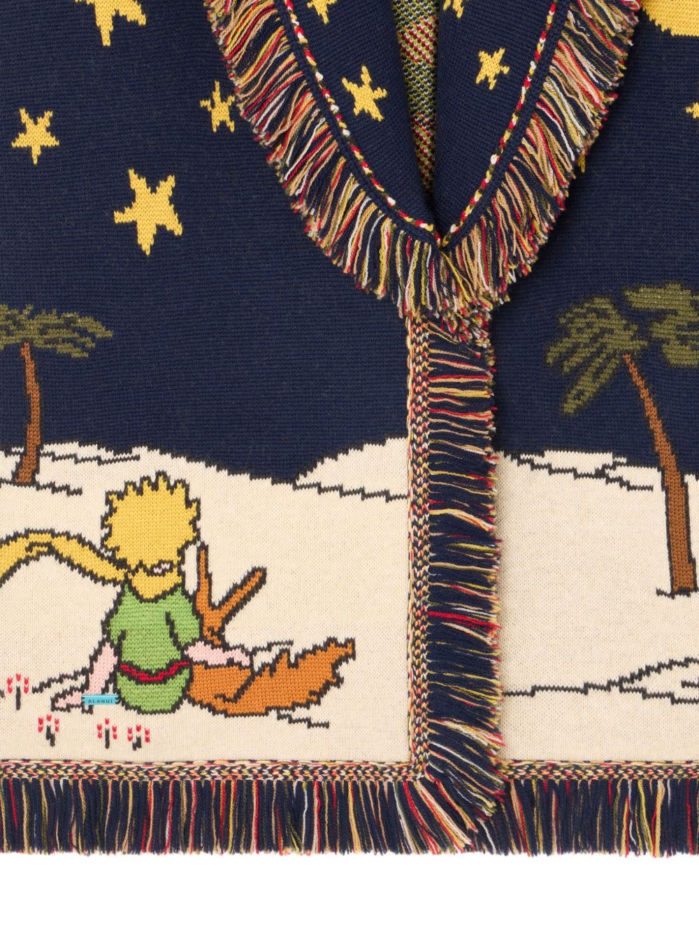 ALANUI Jacquard Knit Cardigan with Illustrations from The Little Prince