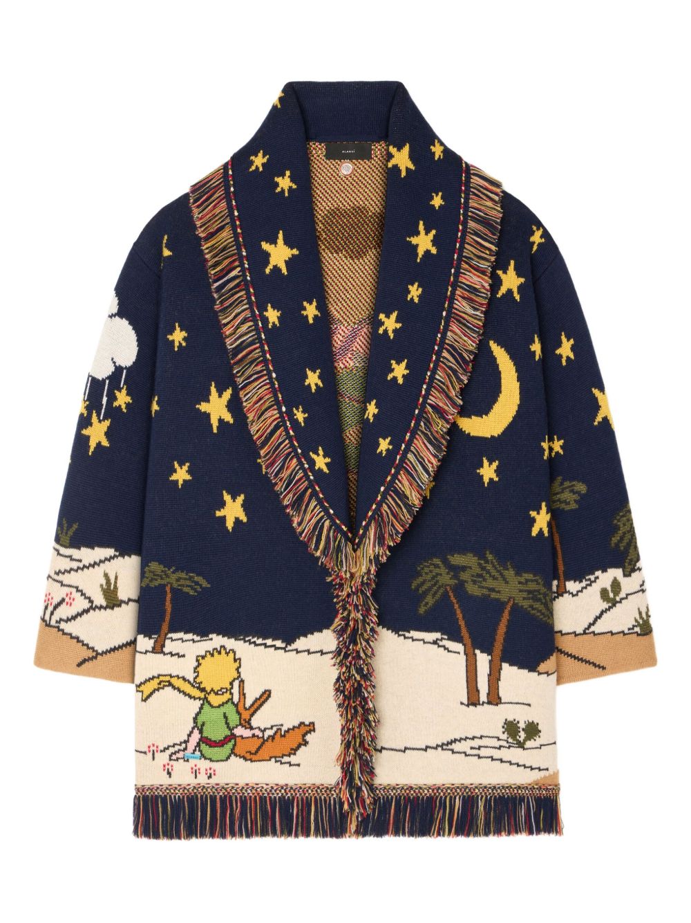 ALANUI Jacquard Knit Cardigan with Illustrations from The Little Prince
