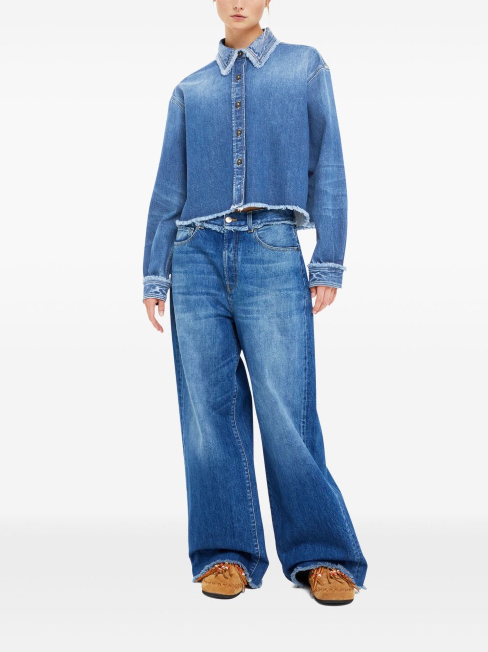 ALANUI Cropped Button-Front Women's Shirt