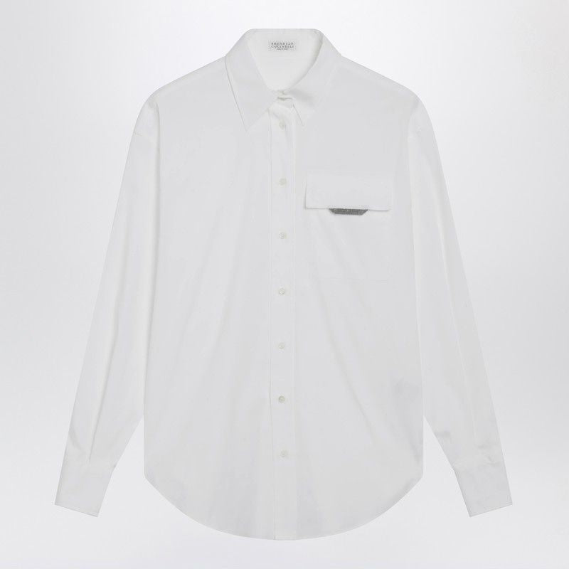 BRUNELLO CUCINELLI Elegant Classic Shirt with Shiny Flap Detail