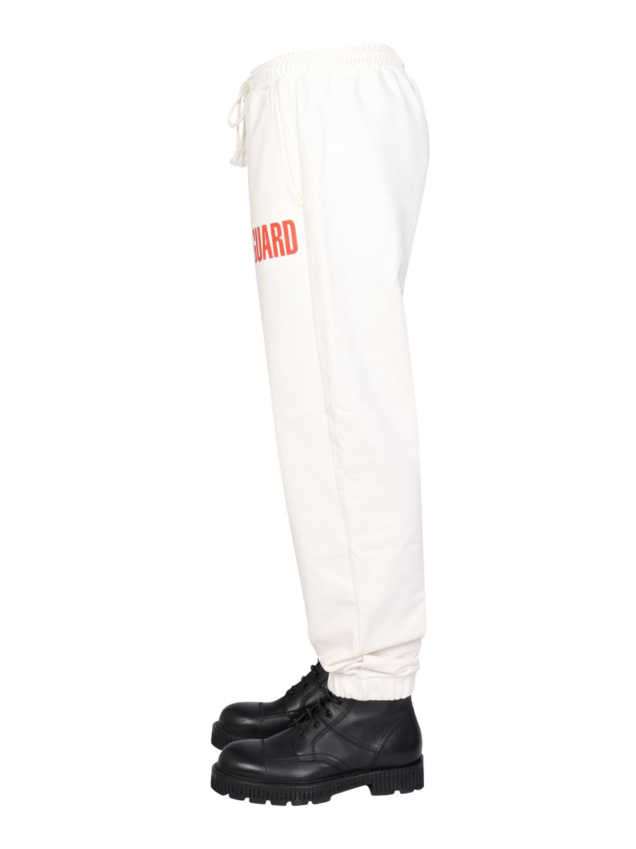 HELMUT LANG Men's Logo Print Jogging Pants with Elastic Drawstring Waistband