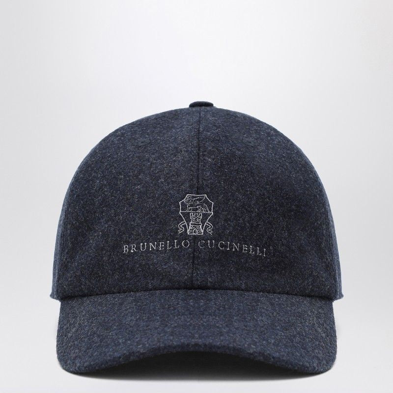 BRUNELLO CUCINELLI Wool Baseball Cap with Embroidered Logo
