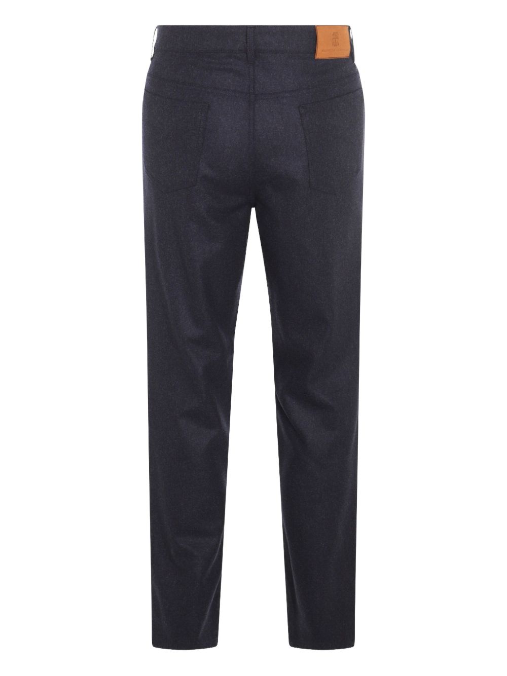 BRUNELLO CUCINELLI Elegant Wool Trousers with Embroidered Logo for Men