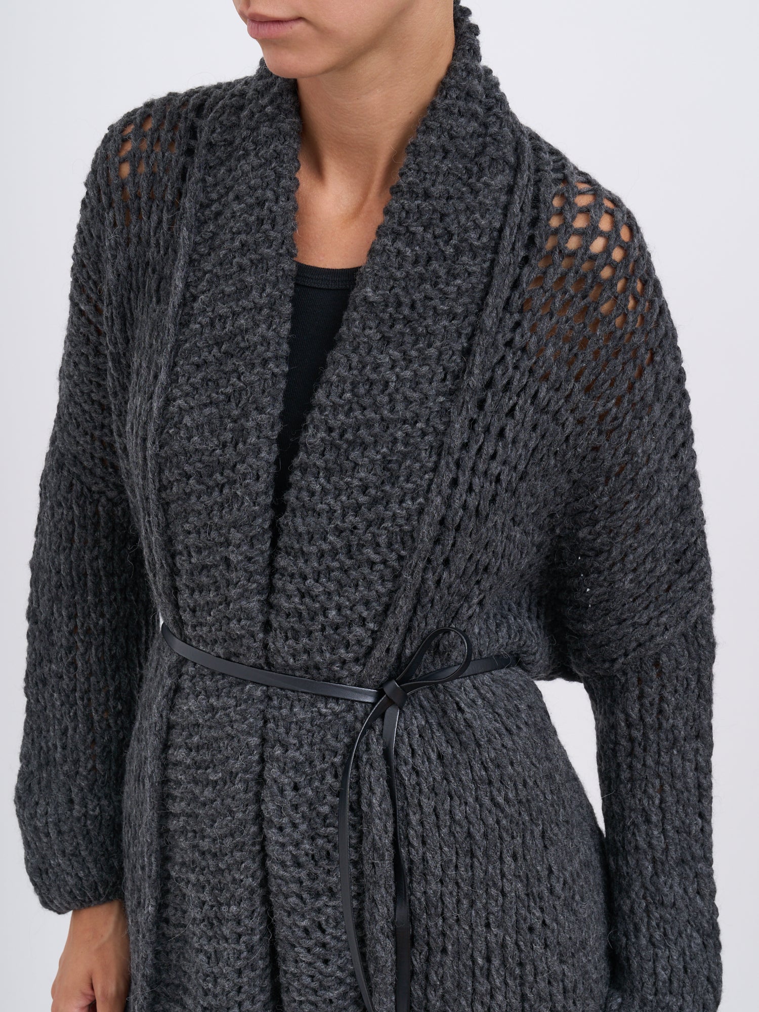 TOTALLY.H Long Belted Cardigan for Women - Size S