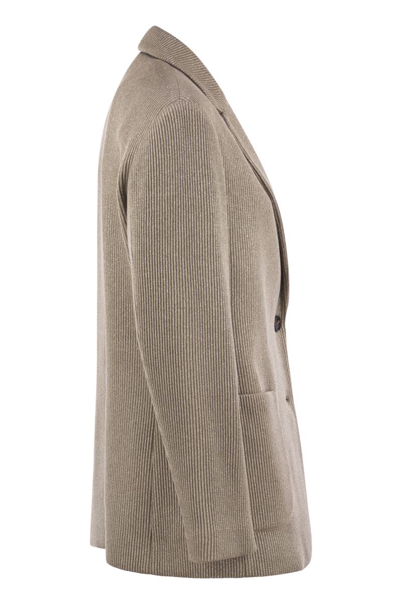 BRUNELLO CUCINELLI Sparkling English Rib Knit Jacket with Monili