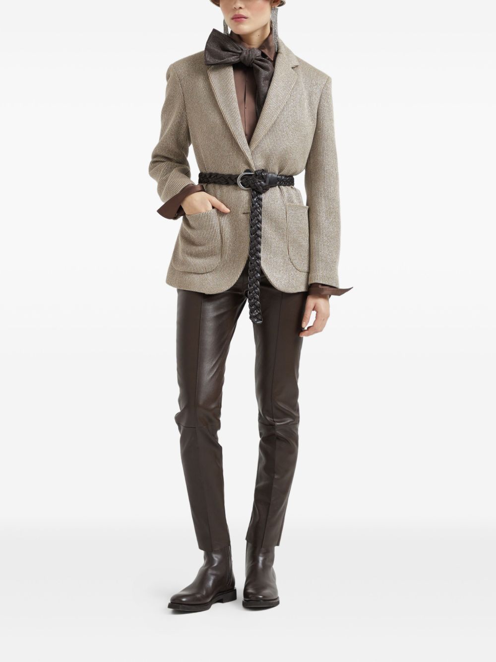 BRUNELLO CUCINELLI Single-Breasted Cotton Jacket for Women