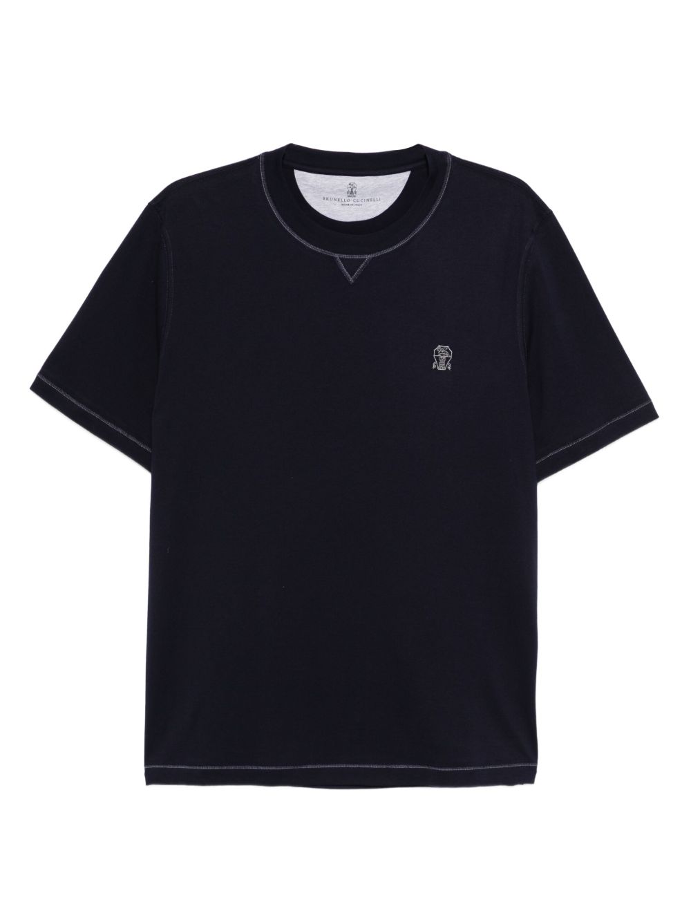 BRUNELLO CUCINELLI Classic Logo Cotton T-Shirt - Crew Neck, Short Sleeves