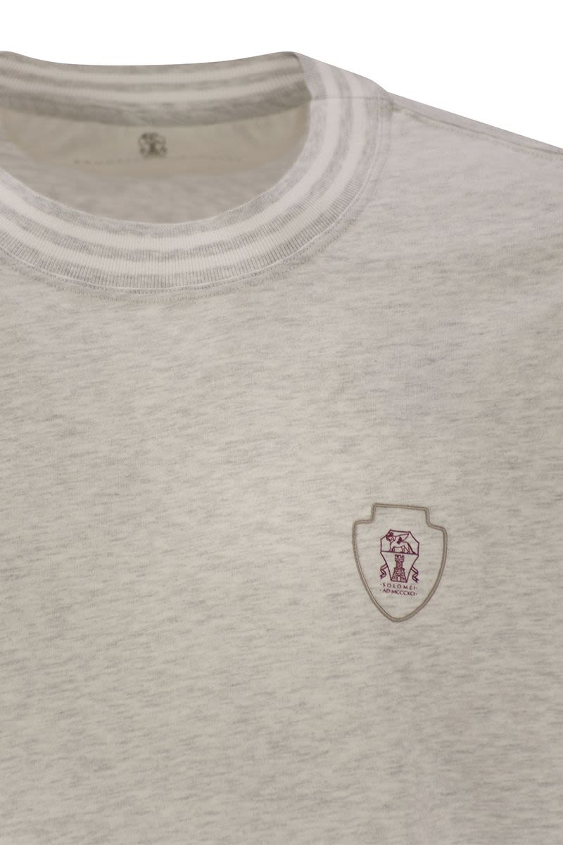 BRUNELLO CUCINELLI Men's Printed Logo Cotton T-Shirt