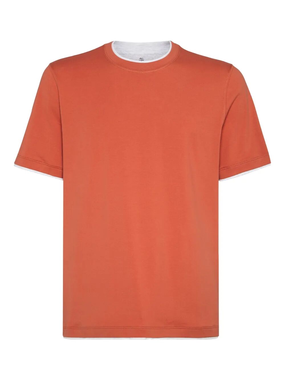 BRUNELLO CUCINELLI Crew Neck Faux-Layering Cotton T-Shirt - Regular Fit
