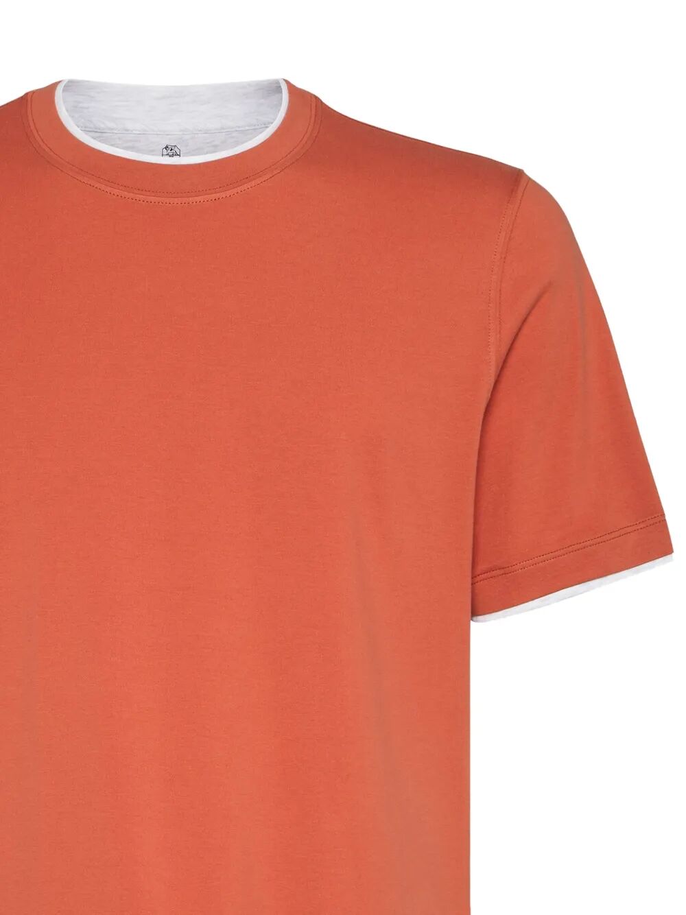 BRUNELLO CUCINELLI Crew Neck Faux-Layering Cotton T-Shirt - Regular Fit
