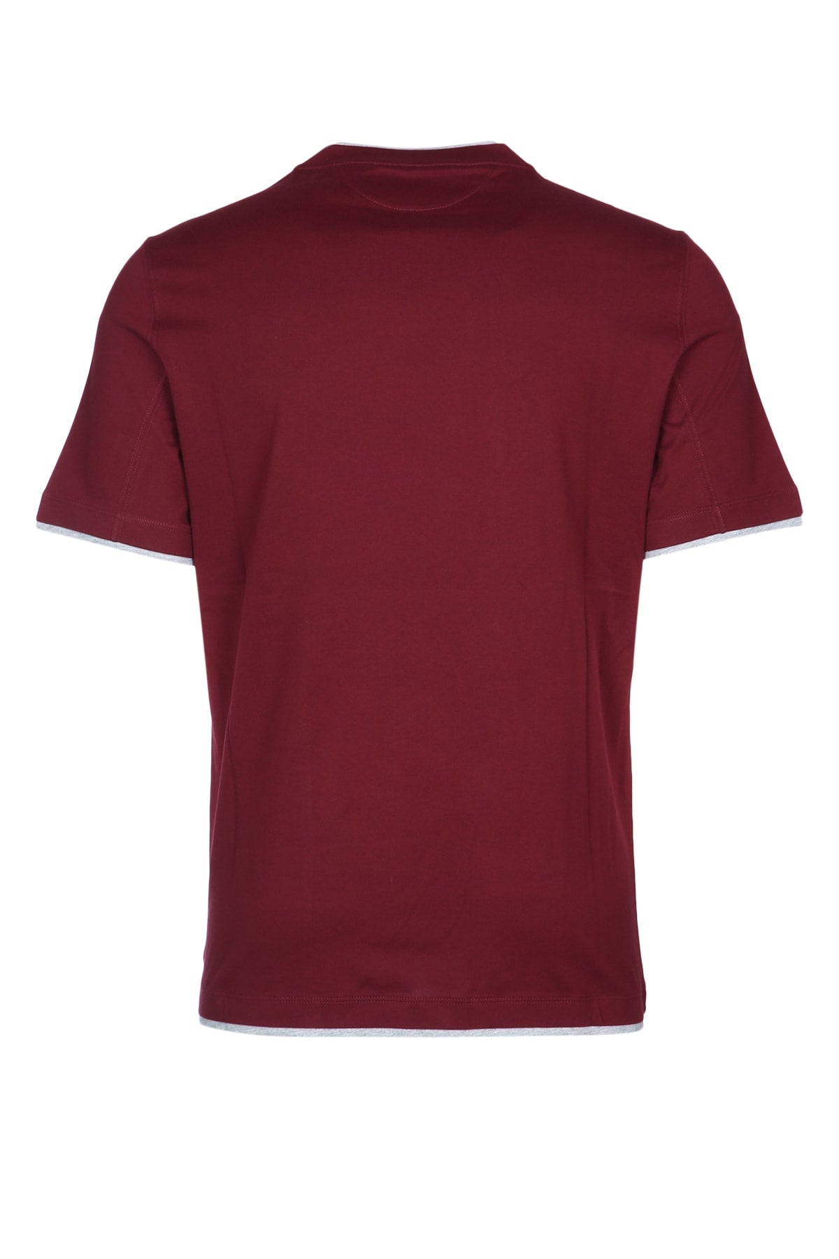 BRUNELLO CUCINELLI Crew Neck Faux-Layering Cotton T-Shirt - Regular Fit