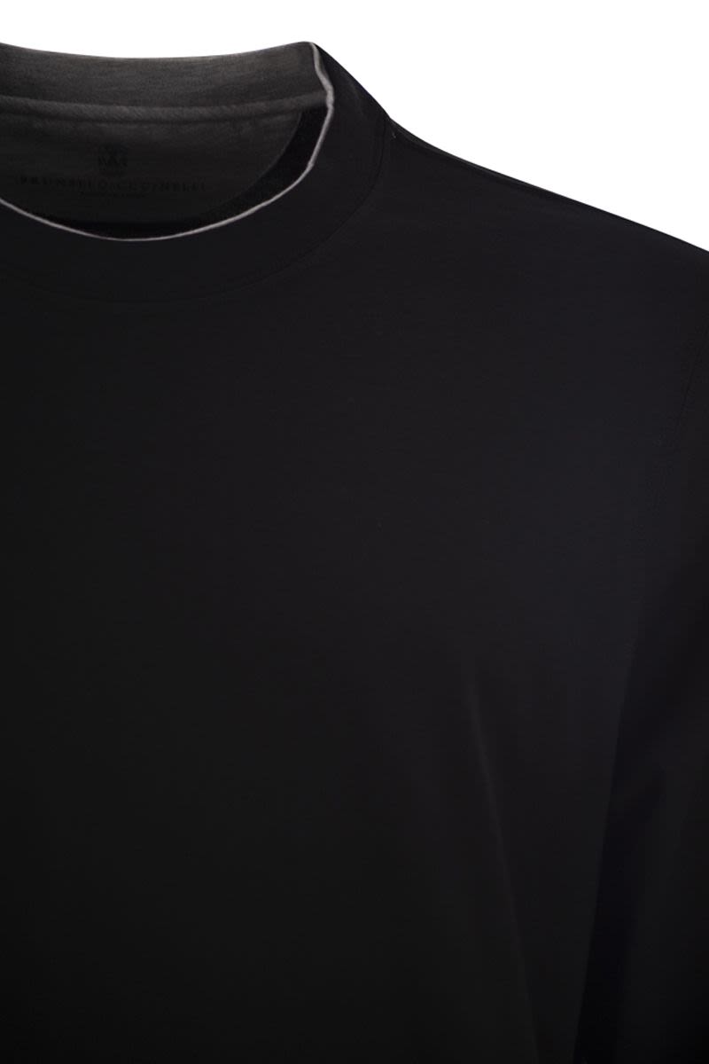 BRUNELLO CUCINELLI Men's Long-Sleeve Crew-Neck Cotton T-Shirt