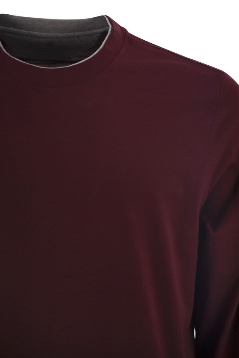 BRUNELLO CUCINELLI Crew-Neck Long Sleeve Cotton T-Shirt for Men