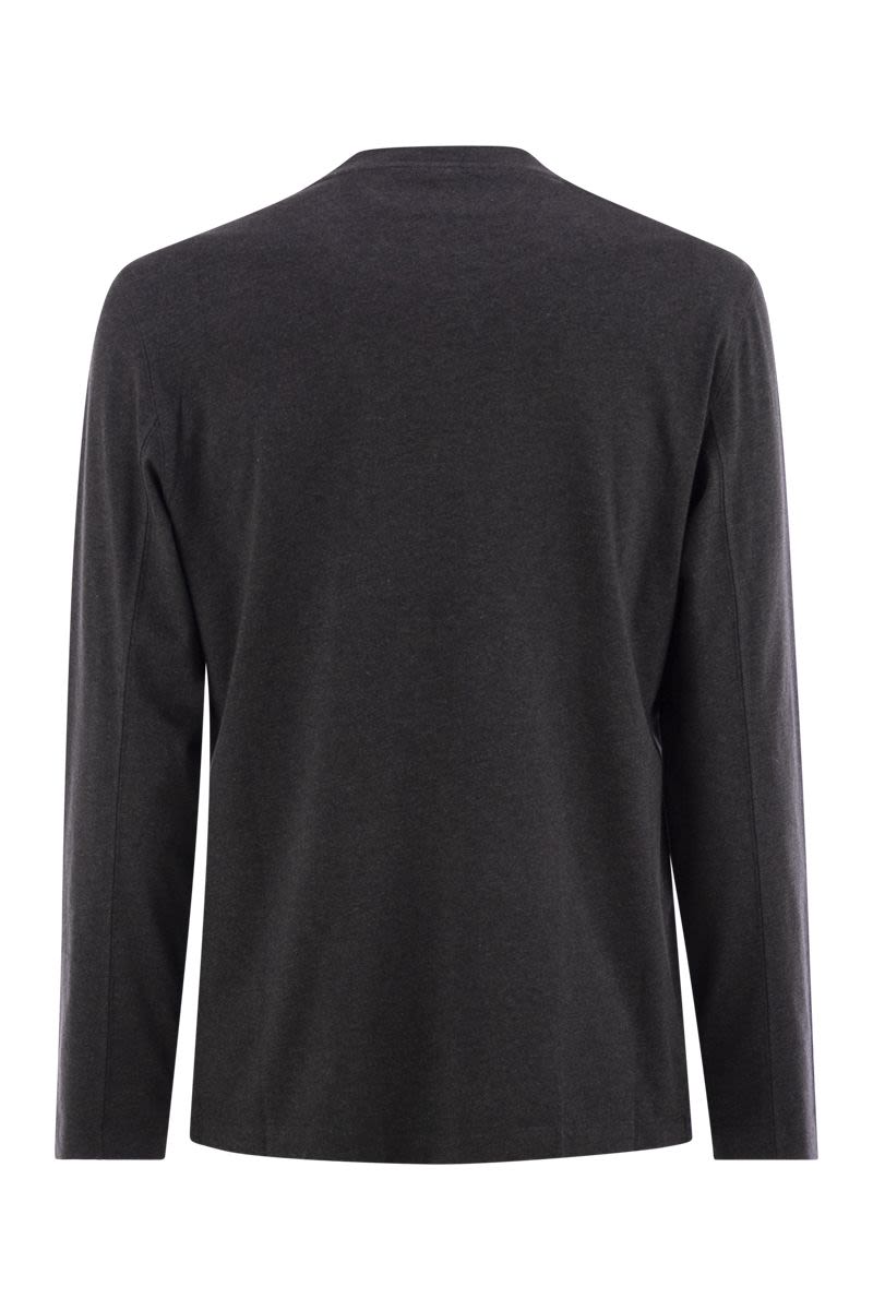 BRUNELLO CUCINELLI Crew-Neck Long Sleeve Cotton T-Shirt