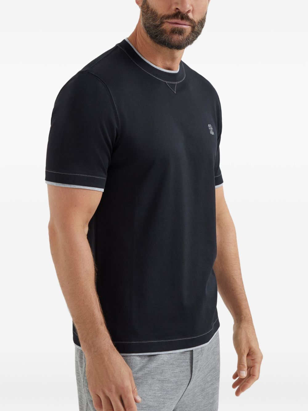 BRUNELLO CUCINELLI Men's Logo Cotton T-Shirt in Standard Fit